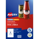Avery Gloss Oval Labels  Laser & Inkjet Printers 84.7 X 50.8mm Pack 80 Labels (980012 / L7127) image