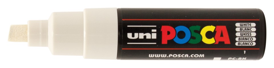 Uni Posca Paint Marker Chisel Tip Bold PC-8K 8.0mm White