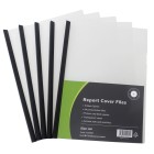 Clear Cover Report File With Black Slide Spine Pk5 image