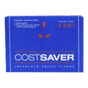 Costsaver Interfold Toilet Tissue 1 Ply White 200 Sheets per Pack 4301 Carton of 72