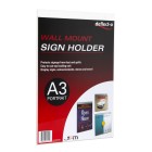 Deflecto Sign/Menu Holder Wall Mounted Portrait A3 Clear image