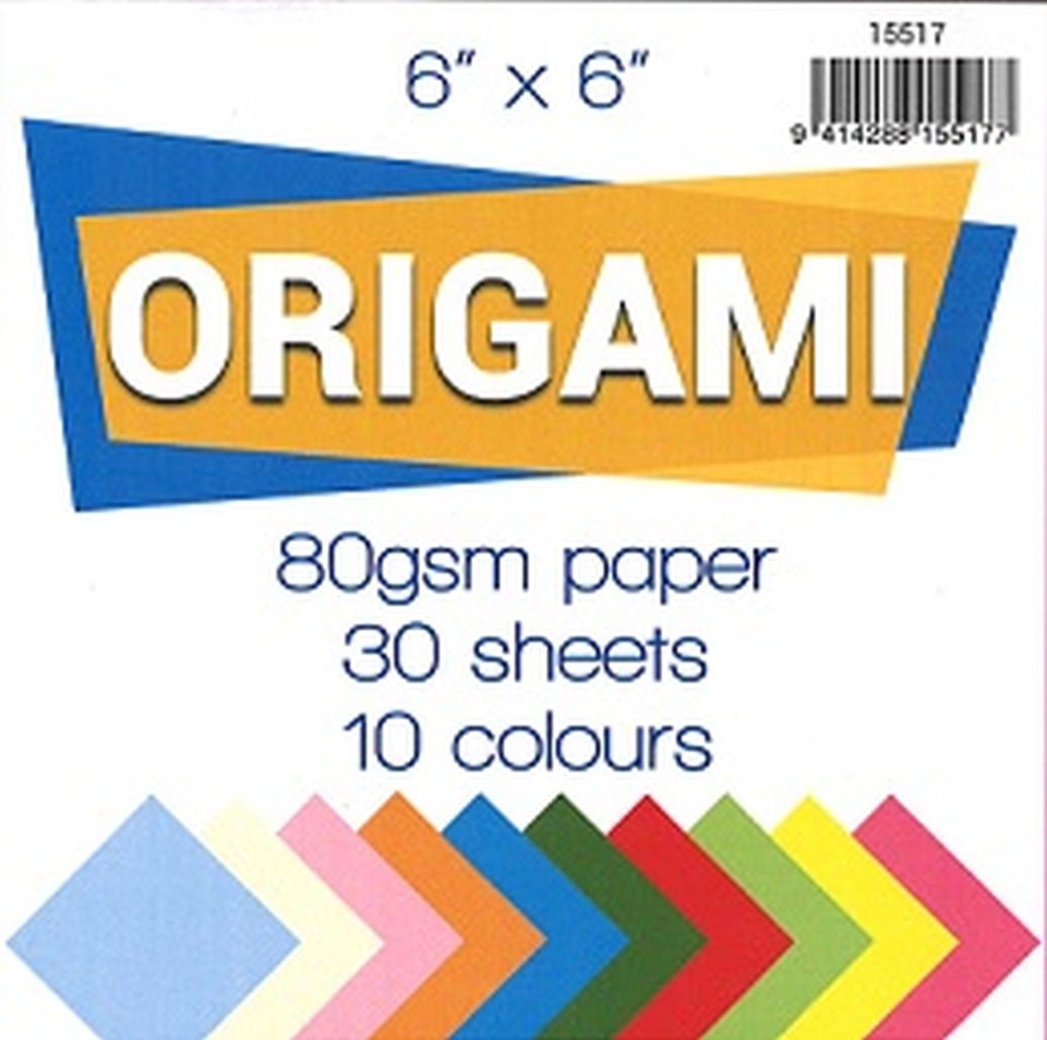 Origami Paper 6x6 80gsm Pack 30 10 Colours