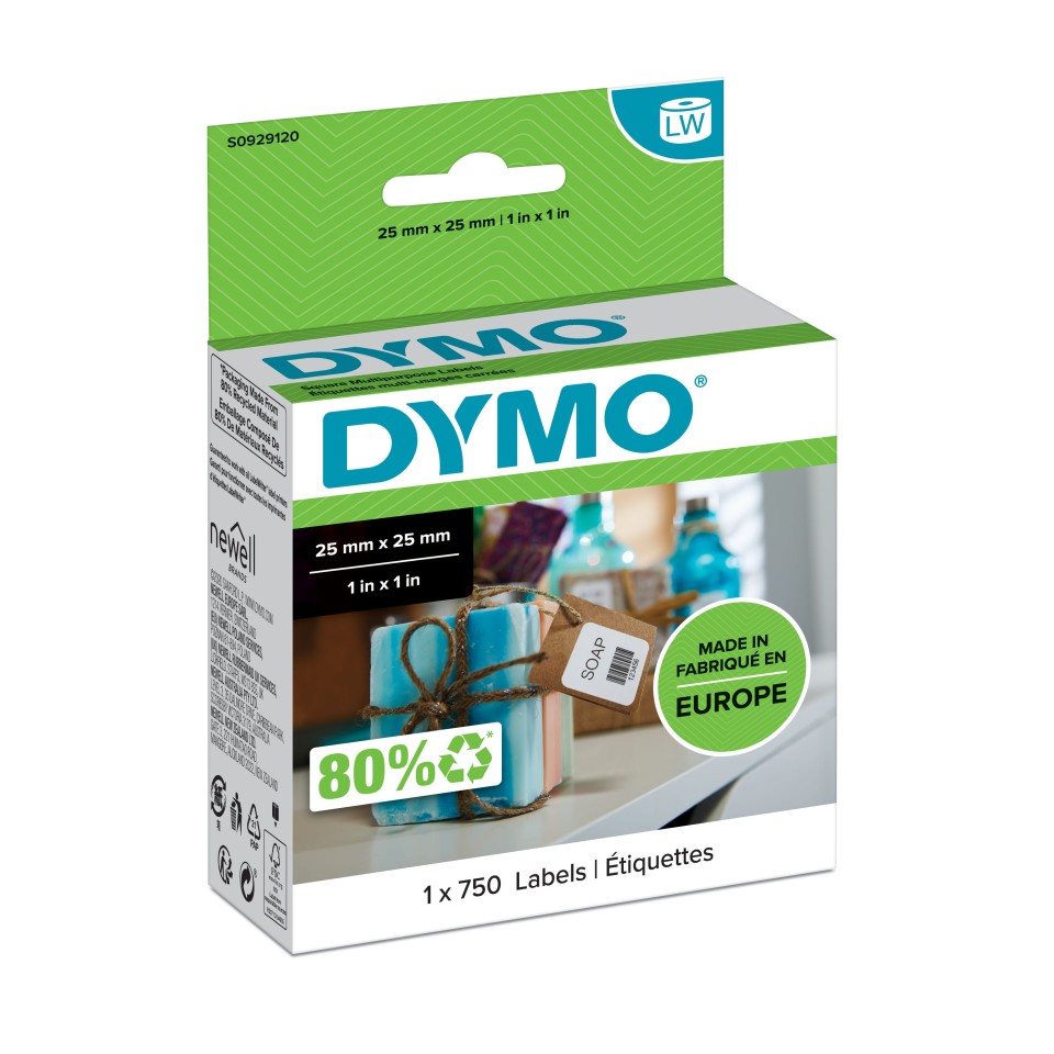 Dymo LabelWriter Multi-Purpose Labels 25mmx25mm Box 750