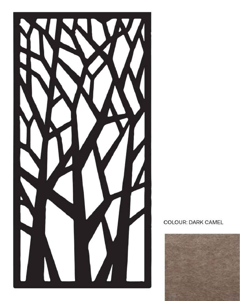 Acoustic Hanging Carved Panel 1200Wx2400Hmm Design 1 Dark Camel