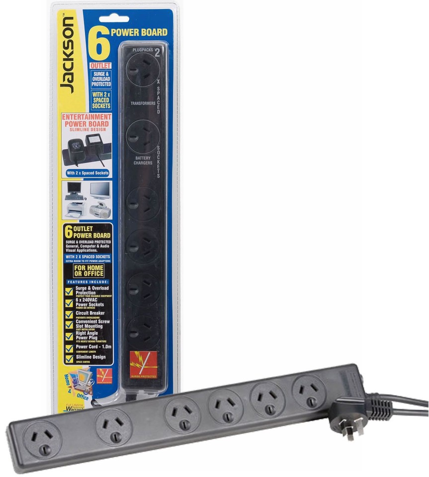Jackson Powerboard Surge & Overload Protector 6 Outlet