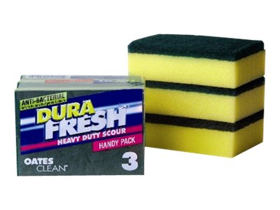 Oates Scour N Sponge Yellow and Green Pack of 3 SC-045