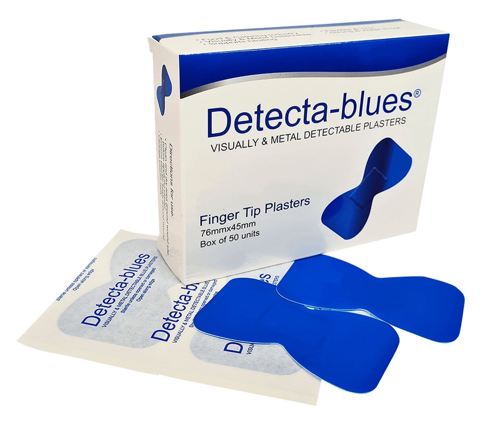 DTS Medical Detecta-blues Plasters Fingertip Metal Detectable Blue Box 50
