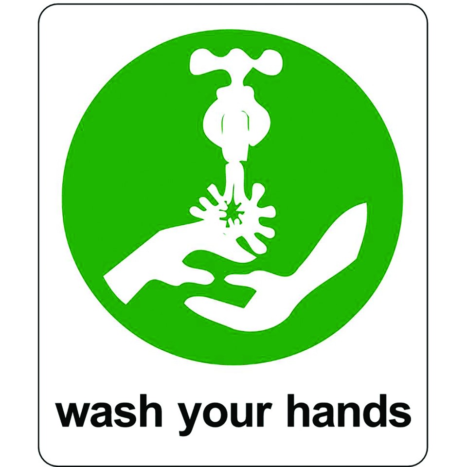 Sign Wash Your Hands 240x340 Pvc