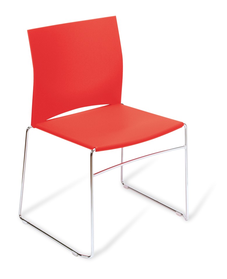 Eden Web Chair Chrome Frame Red