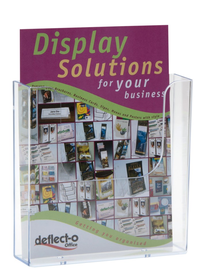 Deflecto Brochure Holder Wall Mounted Single Tier A5 Clear