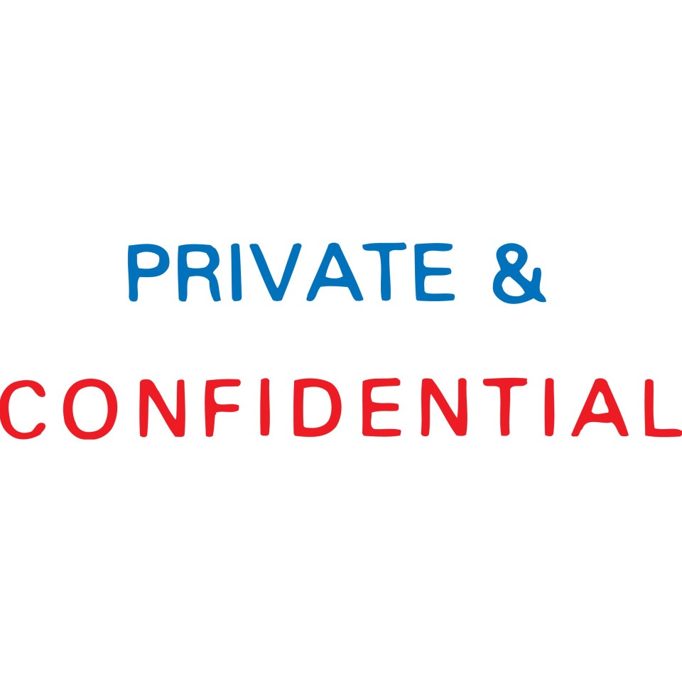 X-Stamper Self-Inking Stamp 'Private & Confidential' Red & Blue