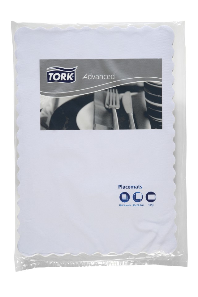 Tork Advanced 0205350 Placemats White 350X245Mm Packet 100 Carton 20 Packets