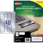 Avery Silver Heavy Duty Labels Laser Printers 45.7x21.2mm 48 Per Sheet 960 Labels 959201 / L6009 image