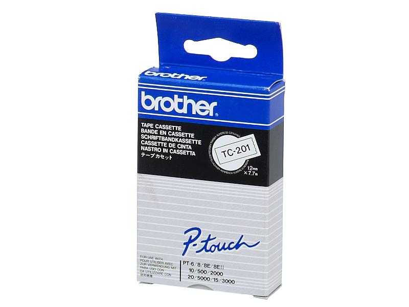 Brother Labelling Tape TC-201 12mmx8m Black On White