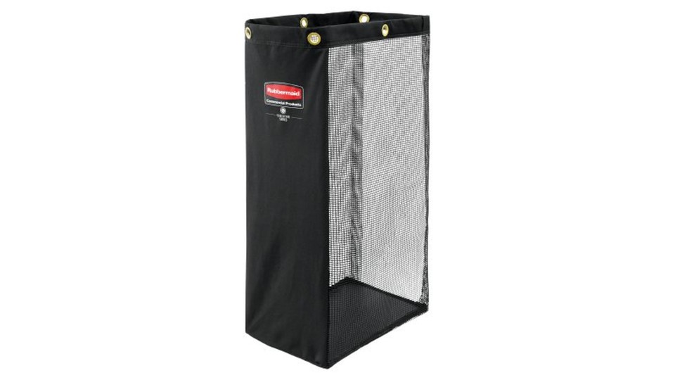 Rubbermaid Black Commercial Executive Side-Loading Mesh Linen Bag for Janitorial Cart