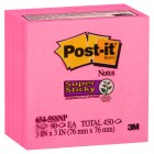 Post-It Super Sticky Cube 76X76mm Pink 90 sheets/Pad Pk 5 image
