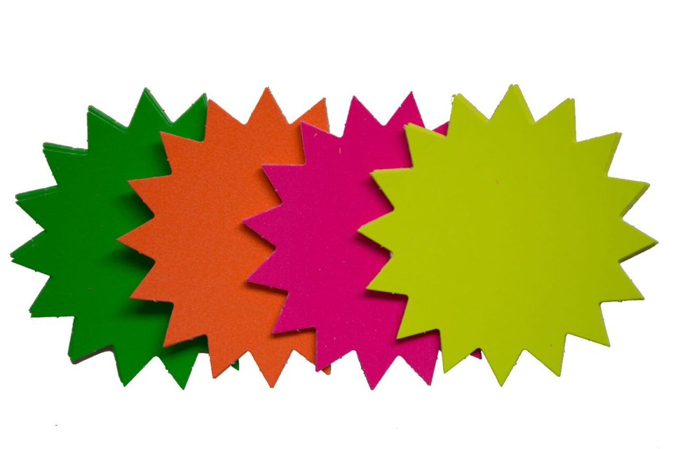 Direct Paper Stars R3 Medium 135mm Assorted Fluoro Colours Pack 20