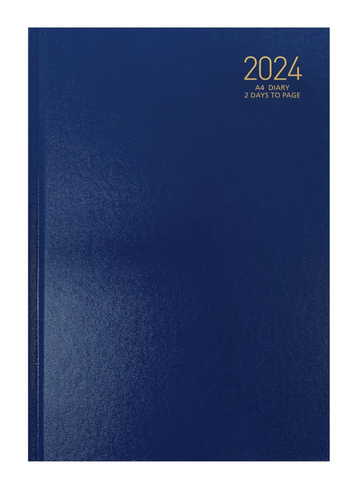NXP 2024 Hardcover Diary A4 2 Days To Page Navy
