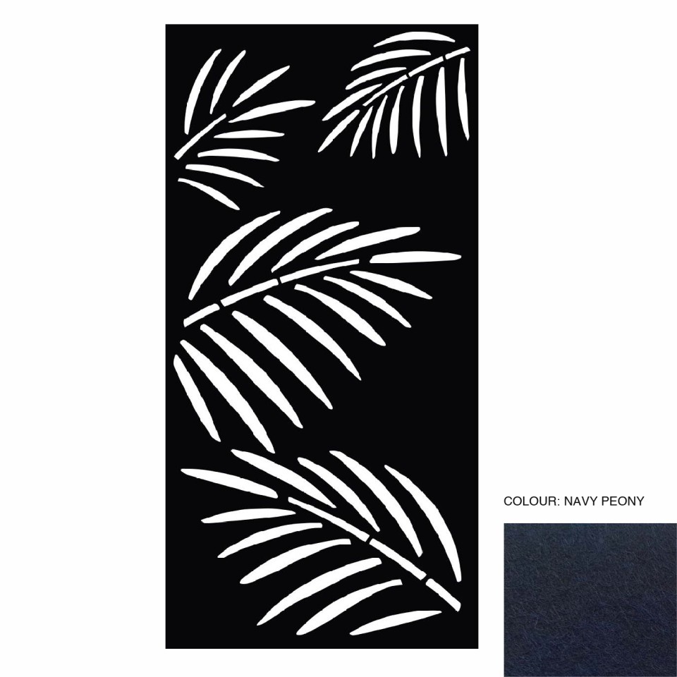 Acoustic Hanging Carved Panel 1200Wx2400Hmm Design 11 Navy Peony