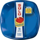 Solo Red Or Blue Plastic Plates 9 inch  pkt 15 image