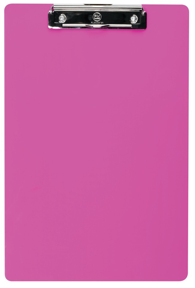 FM Clipboard Transparent Plastic Foolscap Neon Pink