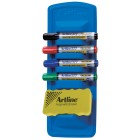 Artline Whiteboard Marker Caddy With Eraser And 4 Standard Colour Markers image