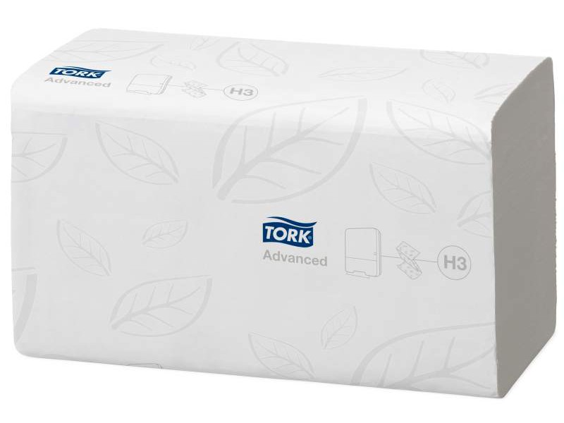 Tork Hand Towel Flushable Singlefold Advanced 2 Ply 290190 H3 250 Sheets White Carton 15