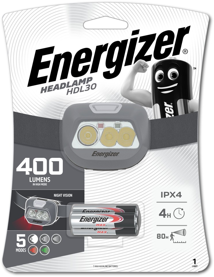 Energizer Headlamp Torch HDL30 400 Lumens