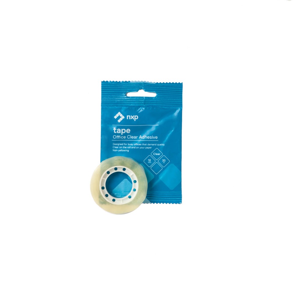 NXP Office Tape 12mm x 33m Clear Roll