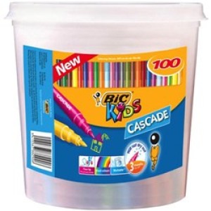 Bic Cascade Colouring Felt Pens  Assorted Colours 100