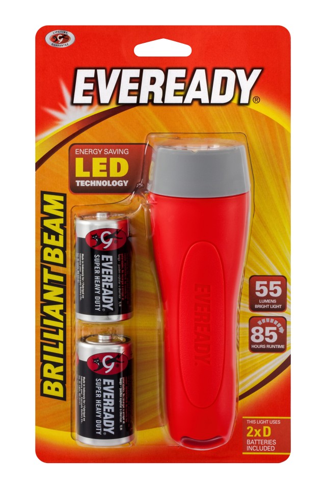 Eveready Household Torch LED (includes 2xD Batteries)