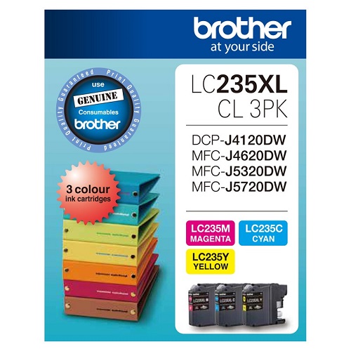 Brother 3 Colour Ink Cartridges LC235XLCL-3PK