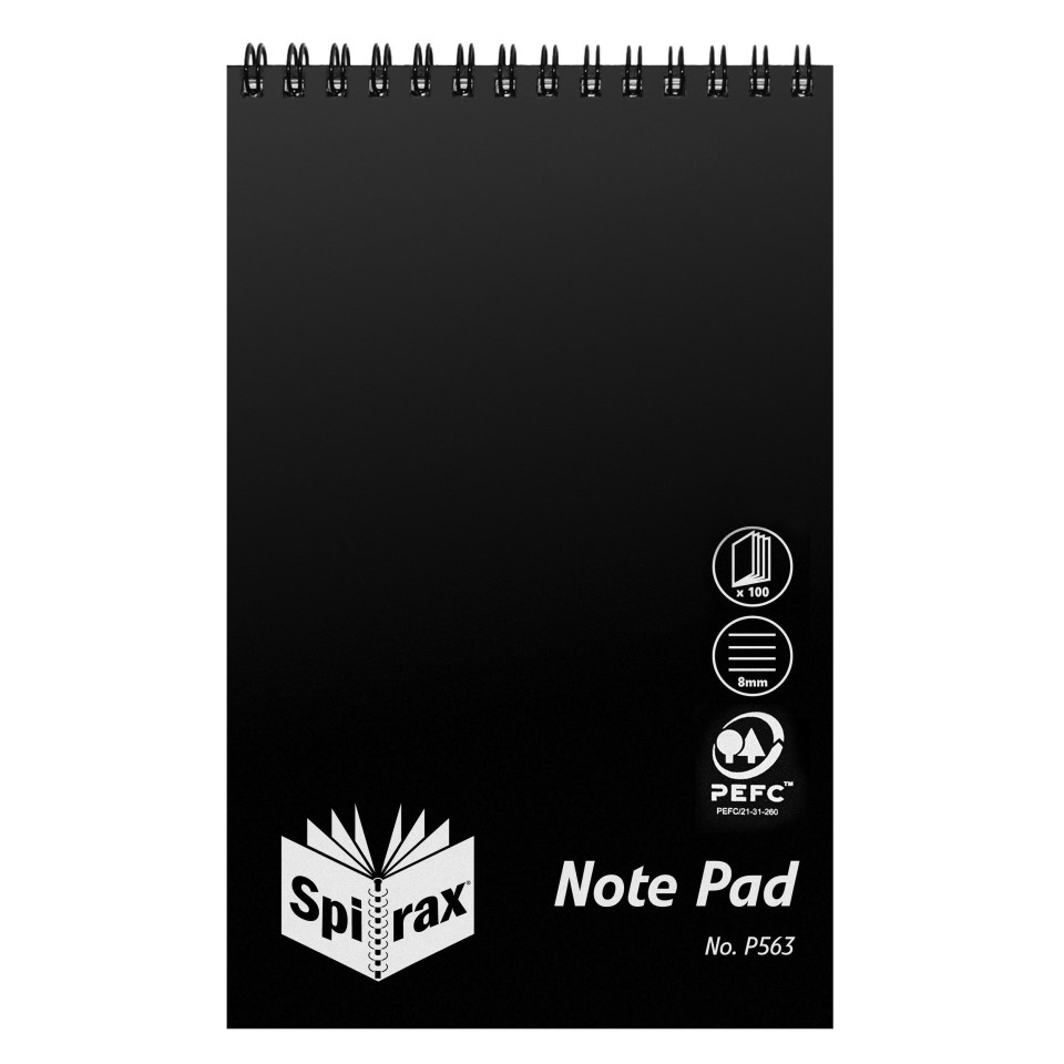 Office Notebook Shorthand Polypropylene Cover Top Opening 200 x 125mm 100 Page