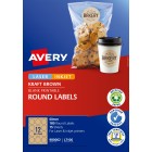 Avery Kraft Brown Round Laser & Inkjet Printers 60mm Permanent Pack 180 Labels (980002 / L7106) image