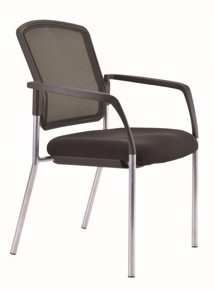 Lindis 4 Leg Mesh With Arms Black Chair