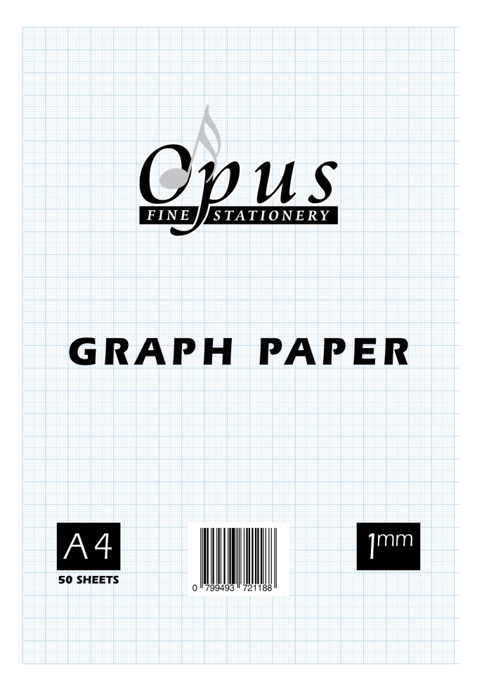Opus Graph Paper Pad A4 1mm 50 Leaf 70gsm