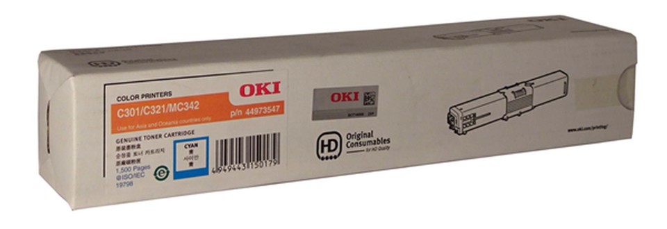 OKI Laser Toner Cartridge C301 Cyan