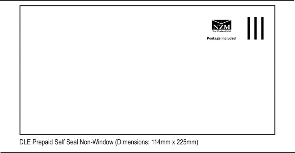 NZM Prepaid Envelope Self Seal DLE 114mm x 225mm White Box 500
