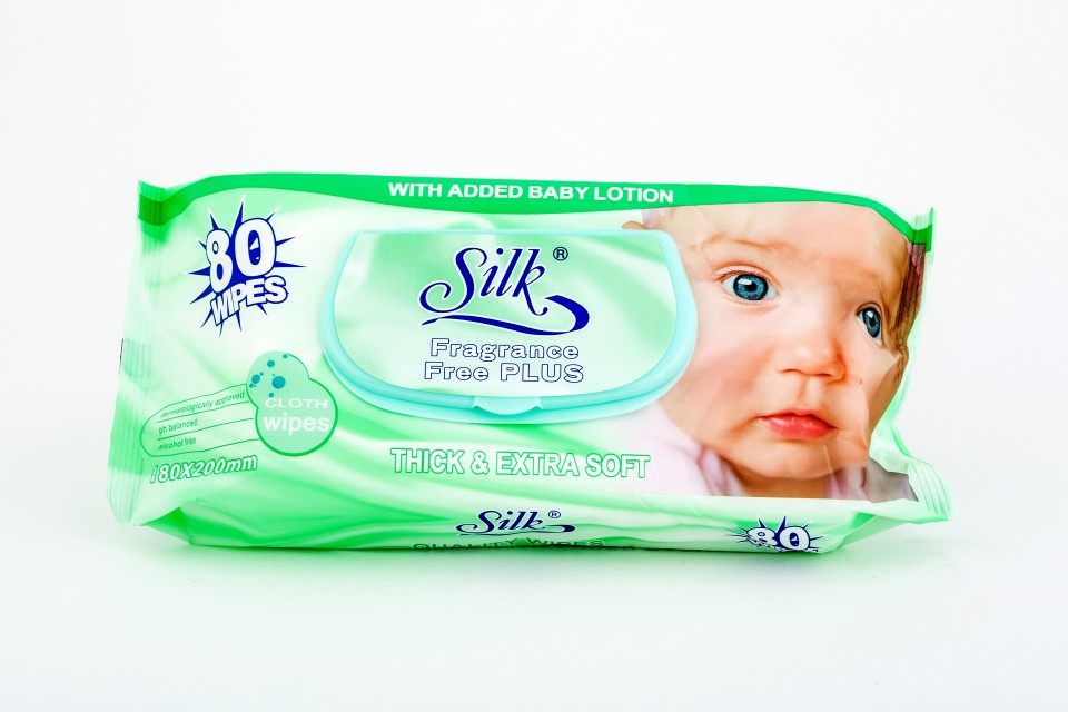 Silk Baby Wipes Fragrance Free Pack 80