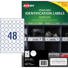 Avery Round laser labels Heavy Duty removable L7916REV 30mm Diameter White 20 Sheets 960 Labels image