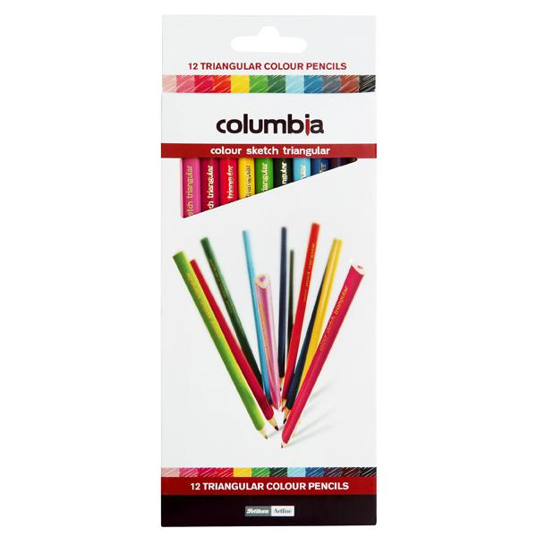Columbia Colour Sketch Coloured Pencils Triangular Assorted Colours Pack 12
