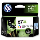 HP Inkjet Ink Cartridge 67XL High Yield Tri Colour image