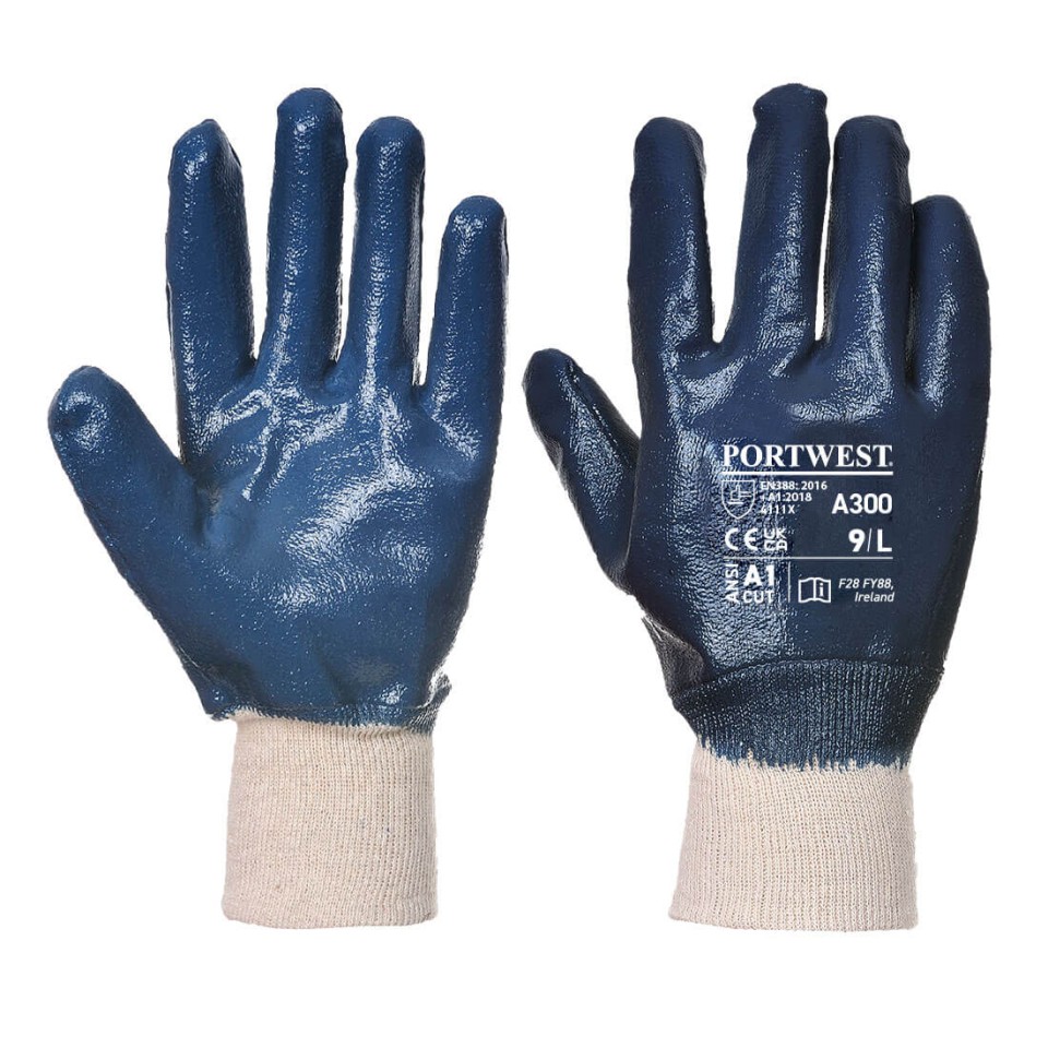 Blue Nitrile Knitwrist Glove Xl