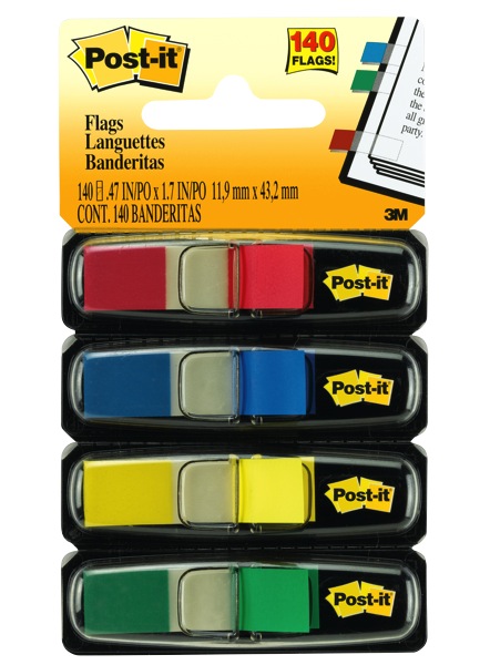 Post-it Flags 683-4 12x43mm Assorted Colours Pack 4