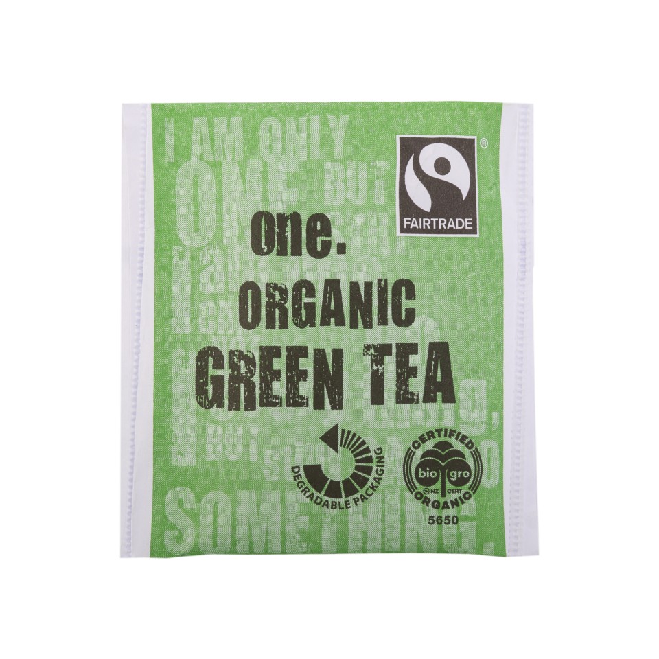 One. Organic Green Tea Sachet Fairtrade Carton 200