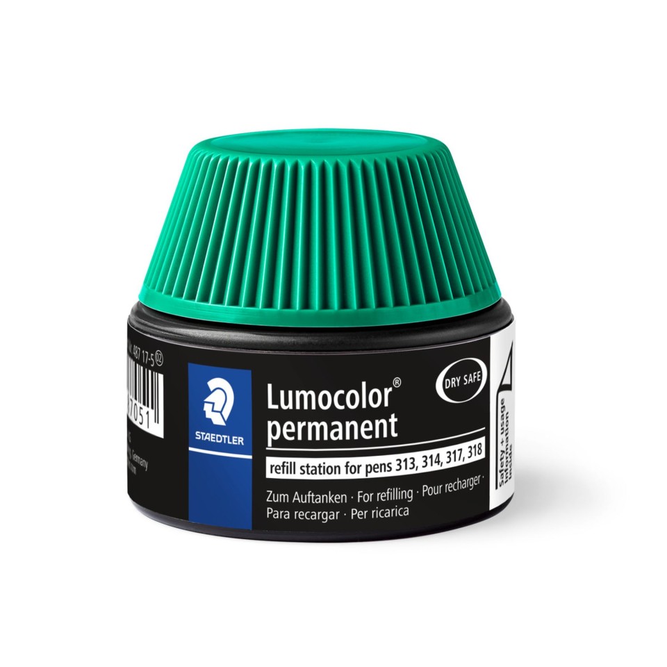 Staedtler Lumocolor Universal Pen Refill Pot Permanent Green