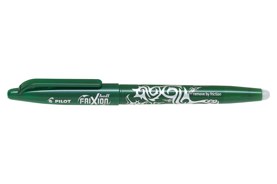 Pilot Frixion Ball Gel Ink Pen Erasable Capped 0.7mm Green