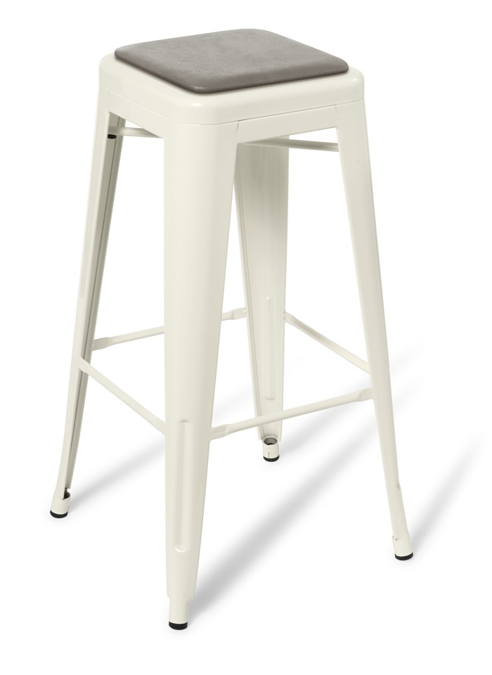 Eden Industry White Bar Stool With Seat Pad