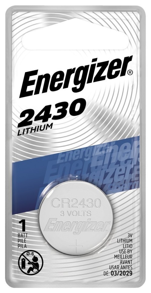 Energizer CR2430 Battery Lithium Coin 3V Pack 1