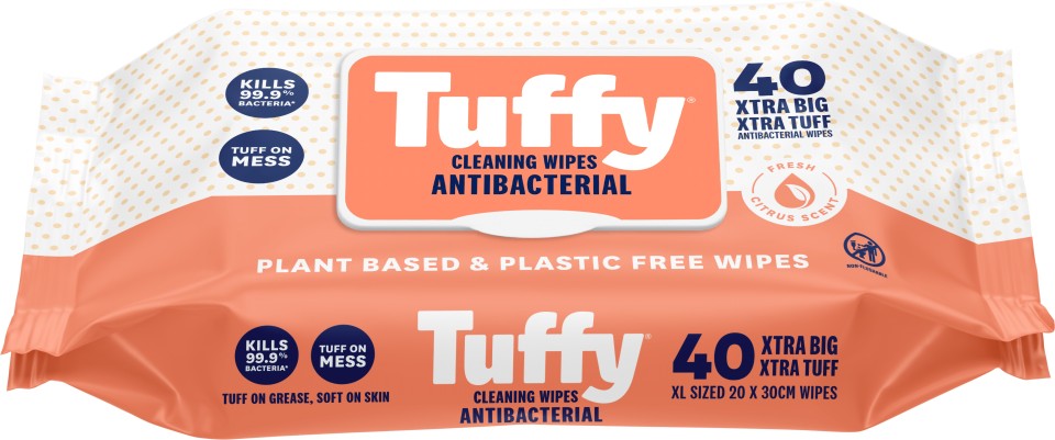 Tuffy Xl Antibacterial Wipes 40 Sheet
